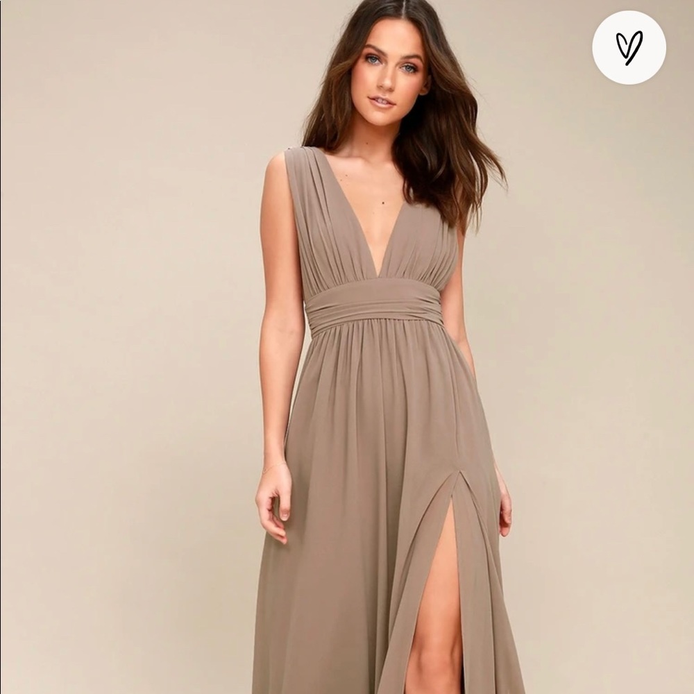 NWT Lulus Heavenly Hues Dress in Taupe